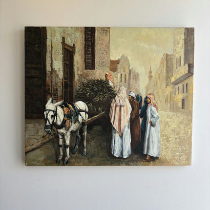Authentic Figurative Oil Painting "Pack Donkey" Vintage Art Holland Art Shop