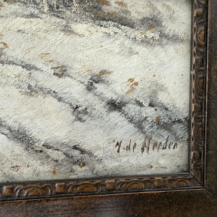 Intriguing Oil Painting Winter Landscape "Shepherd With Sheep" Belgique Art Holland Art Shop