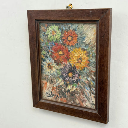 Original Floral Still Life Oil Painting "Colorful Flowers" Small Artwork Holland Art Shop