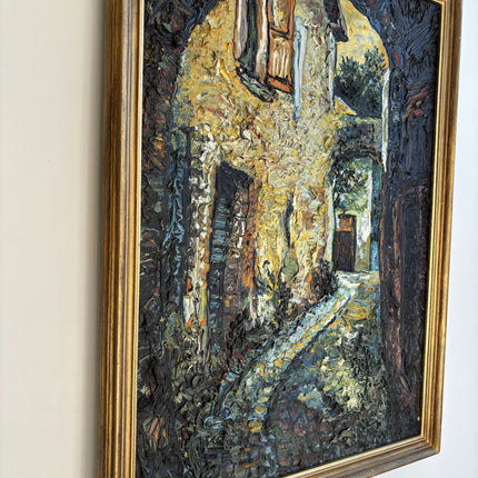 Original Cityscape Oil Painting "Stone Arch" Classic Large Artwork Holland Art Shop
