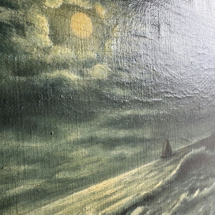 Authentic Seascape Oil Painting "Moonlit Sea" Refined Large Artwork Holland Art Shop