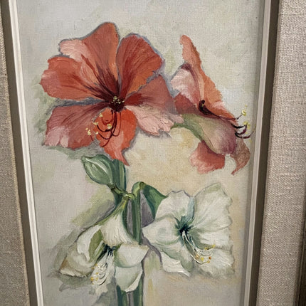 Rustic Floral Still Life Oil Painting "Amaryllis Stem" Classic Large Art Holland Art Shop
