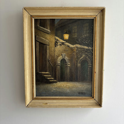 Original Cityscape Oil Painting "Wall Lantern" Detailed Art Holland Art Shop