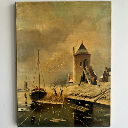 Vintage Scenery Oil Painting "Stone Tower" Detailed Art Holland Art Shop