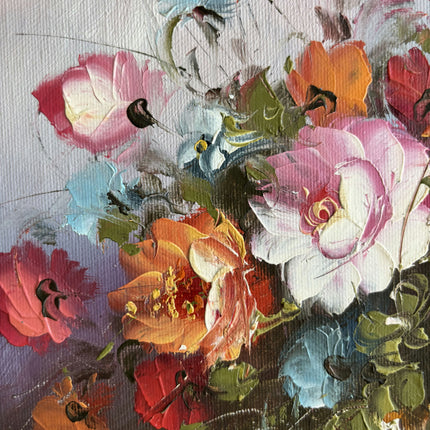 Handcrafted Floral Still Life Oil Painting "Flower Bouquet" Original Small Art Holland Art Shop