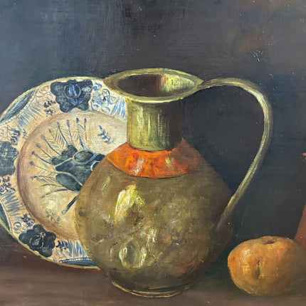 Elegant Still Life Oil Painting "Brass Pitcher" Handcrafted Large Art Holland Art Shop