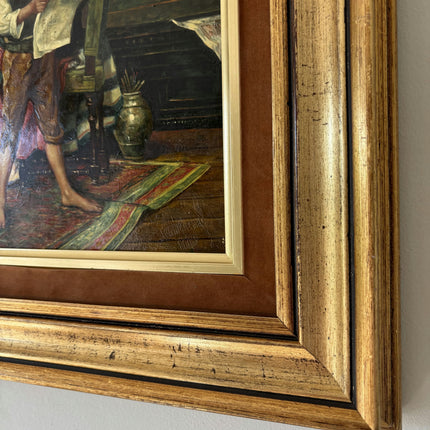 Detailed Figurative Oil Painting "Reading Boy" Rustic Small Artwork Holland Art Shop