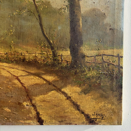 Handcrafted Landscape Oil Painting "Sunlit Path" Authentic Artwork Holland Art Shop