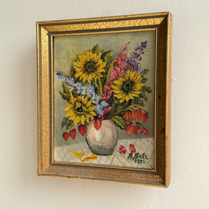 Expressive Floral Still Life Oil Painting "Flower Vase" Traditional Small Art Holland Art Shop