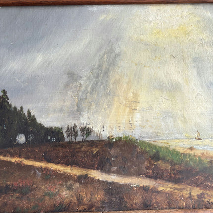 Handcrafted Harbor Scene Oil Painting "Sailing Boat" Original Art Holland Art Shop