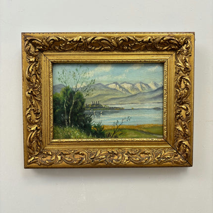 Rustic Landscape Oil Painting "Gilded Frame" Expressive Small Artwork Holland Art Shop