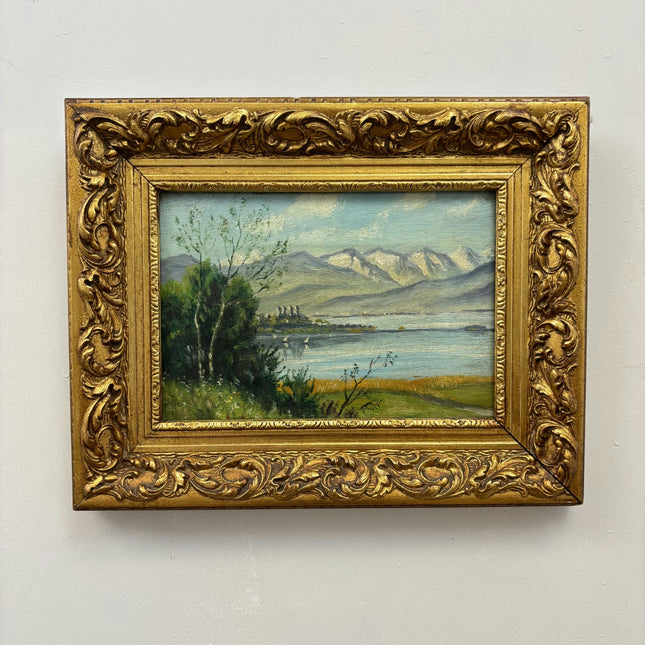 Rustic Landscape Oil Painting "Gilded Frame" Expressive Small Artwork Holland Art Shop