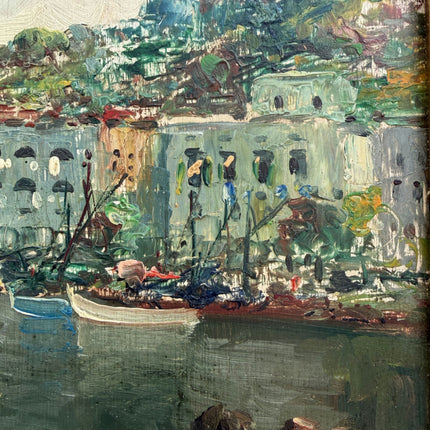 Rustic Harbor Scene Oil Painting "Gilded Frame" Classic Art Holland Art Shop