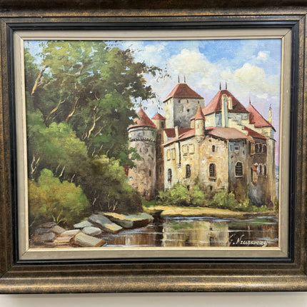 Expressive Scenery Oil Painting "Hillside Castle" Authentic Large Art Holland Art Shop