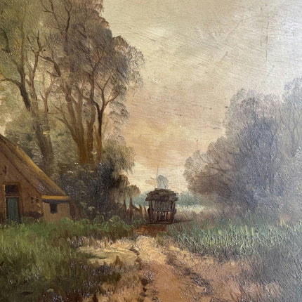 Rustic Landscape Oil Painting "Golden Frame" Traditional Artwork Holland Art Shop