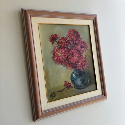 Refined Floral Still Life Oil Painting "Blue Vase" Handcrafted Artwork Holland Art Shop