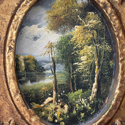 Wonderful Oil Painting Landscape "Framed Landscape" Handcrafted Small Art