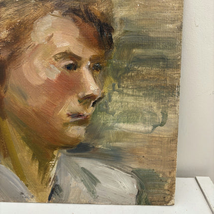 Original Portrait Oil Painting "Young Woman" Traditional Small Artwork Holland Art Shop