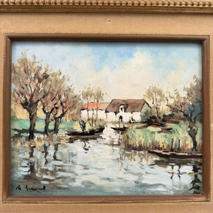 Timeless Landscape Oil Painting "Thatched Cottage" Original Art Holland Art Shop