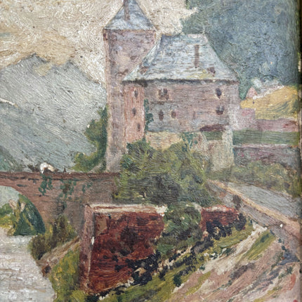 1881 Antique Landscape Oil Painting "Gilded Frame" Small Artwork Holland Art Shop