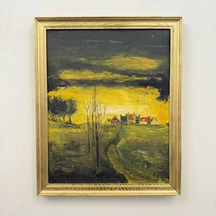Timeless Landscape Oil Painting "Yellow Field" Elegant Belgian Art Holland Art Shop