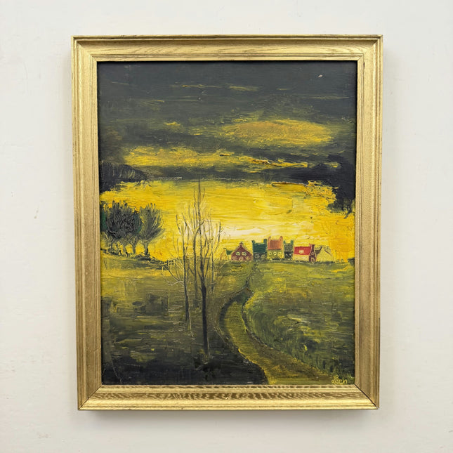 Timeless Landscape Oil Painting "Yellow Field" Elegant Belgian Art Holland Art Shop
