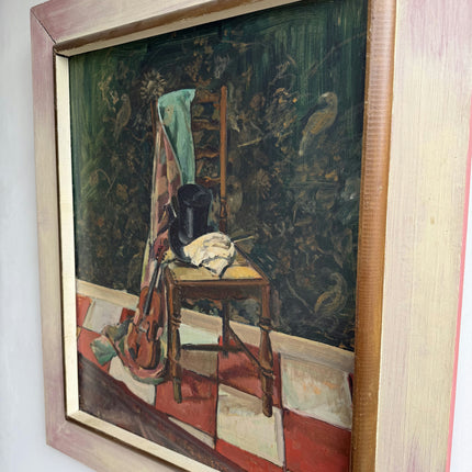 Expressive Still Life Oil Painting "Violin Chair" Original Artwork Holland Art Shop