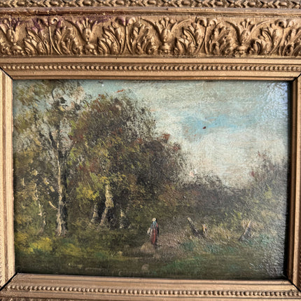 Detailed Landscape Oil Painting "Gilded Frame" Elegant Small Artwork Holland Art Shop