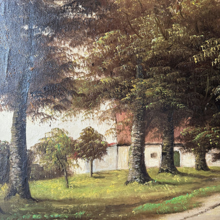 Antique Oil Painting Landscape "Tree Line" Handcrafted Large Art Holland Art Shop