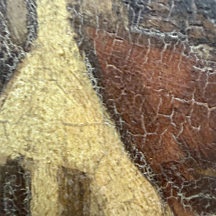 19th Century Antique Scenery Oil Painting "Painted Church" Small Artwork Holland Art Shop