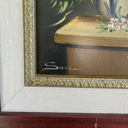 Vintage Floral Still Life Oil Painting "Floral Vase" Rustic Small Art Holland Art Shop