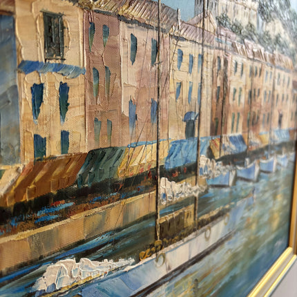 Timeless Harbor Scene Oil Painting "Sailboat Bow" Refined Large Art Holland Art Shop