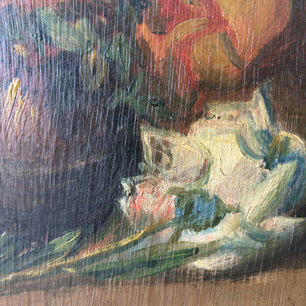 Vintage Floral Still Life Oil Painting "Orange Bouquet" Authentic Small Art Holland Art Shop