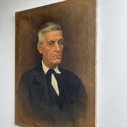 19th Century Antique Portrait Oil Painting "Stoic Man" Art Holland Art Shop