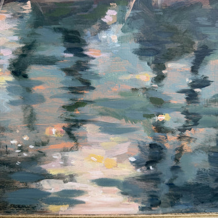 Timeless Harbor Scene Oil Painting "Painted Water" Rustic Art Holland Art Shop