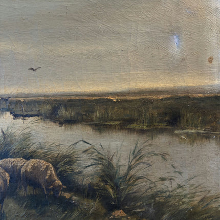 Wonderful Oil Painting Animals "Grazing Sheep" Intriguing Medium Art Holland Art Shop
