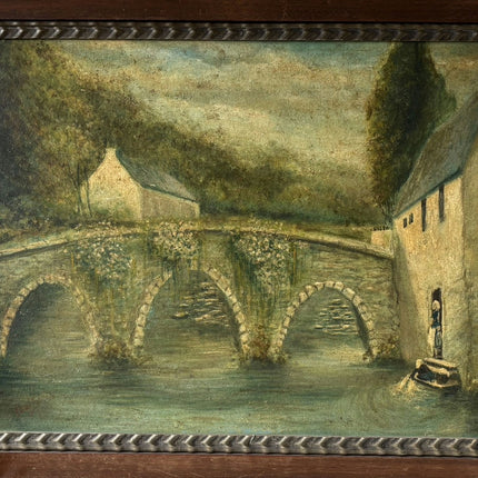 Original Oil Painting Landscape "Stone Bridge" Striking Large Artwork Holland Art Shop