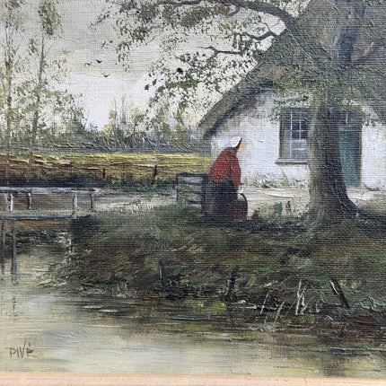 Expressive Farm Oil Painting "Thatched Cottage" Detailed Artwork Holland Art Shop