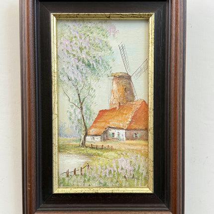 Detailed Landscape Oil Painting "Thatched Cottage" Original Small Art Holland Art Shop