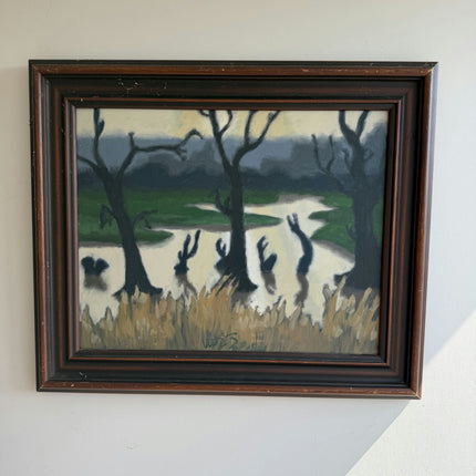 Timeless Winter Landscape Oil Painting "Leafless Tree" Refined Artwork Holland Art Shop