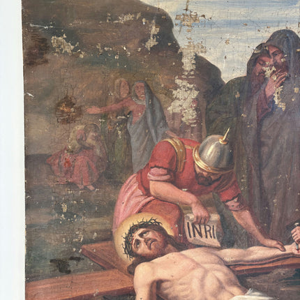19th Century Antique Religious  Oil Painting "Crucified Man" Artwork Holland Art Shop
