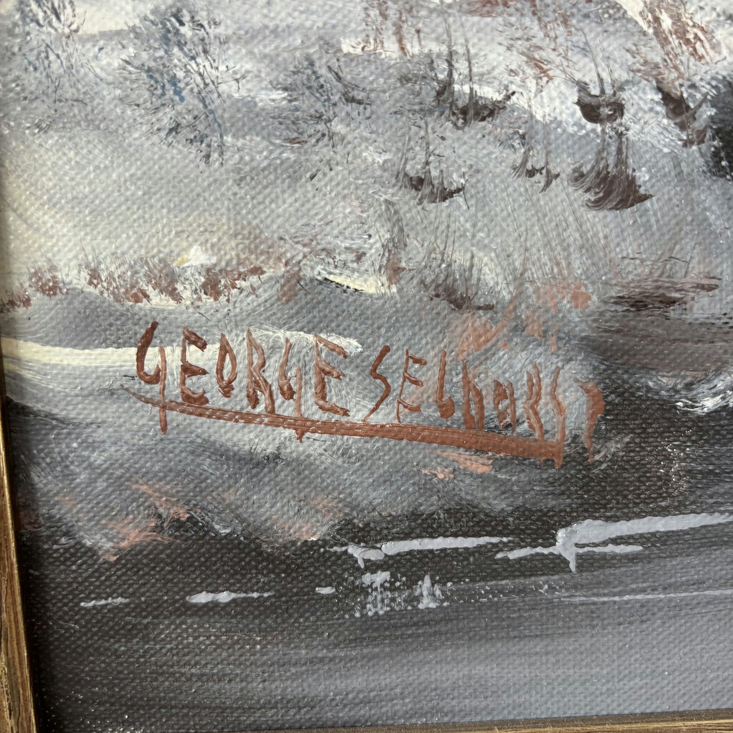 Refined Oil Painting Winter Landscape "Winter Trees" Figurative Large Artwork