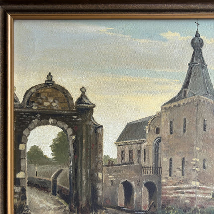 Elegant Cityscape Oil Painting "Stone Church" Original Art Holland Art Shop