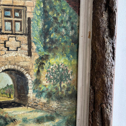 Authentic Cityscape Oil Painting "Stone Castle" Detailed Art Holland Art Shop