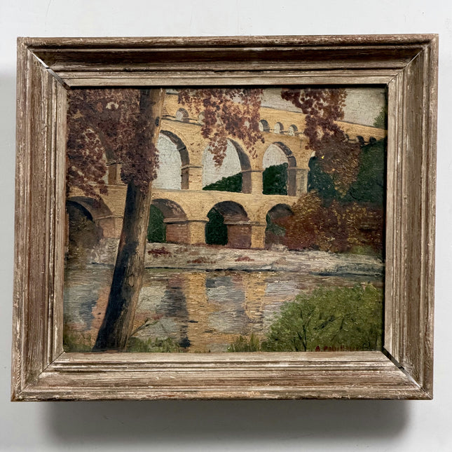 Original Landscape Oil Painting "Stone Bridge" Elegant Small Art Holland Art Shop