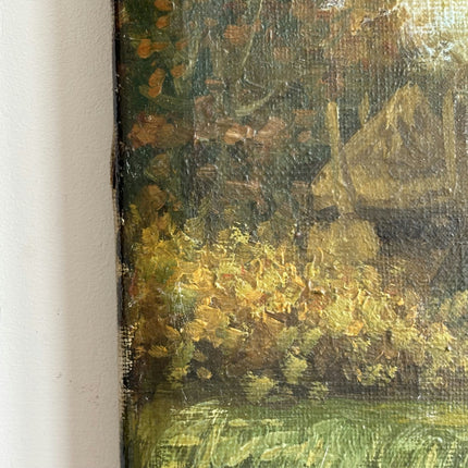 Antique Landscape Oil Painting "Tall Tree" Timeless Small Artwork Holland Art Shop