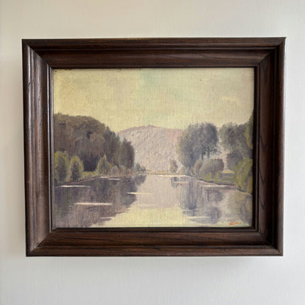 Detailed Landscape Oil Painting "River Valley" Refined French  Artwork Holland Art Shop