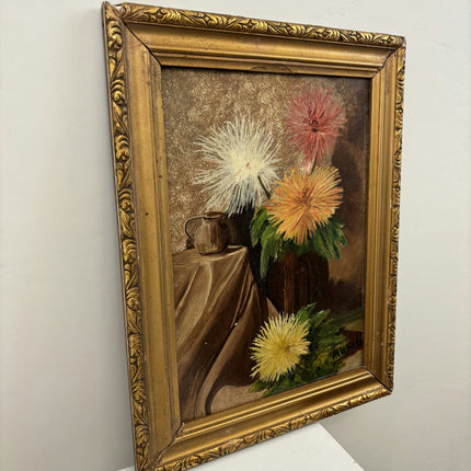 Authentic Interior Oil Painting "Spiky Chrysanthemum" Handcrafted Art Holland Art Shop