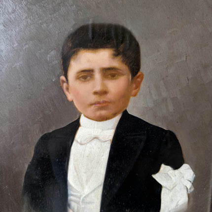 19th Century Antique Portrait Oil Painting "Young Boy" Artwork Holland Art Shop