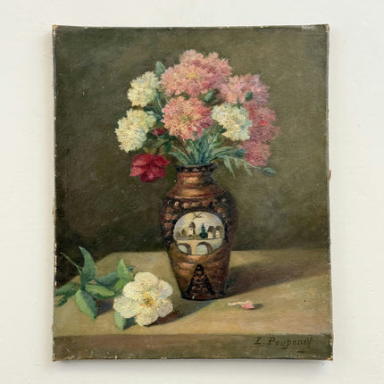 Rustic Floral Still Life Oil Painting "Decorated Vase" Timeless Artwork Holland Art Shop